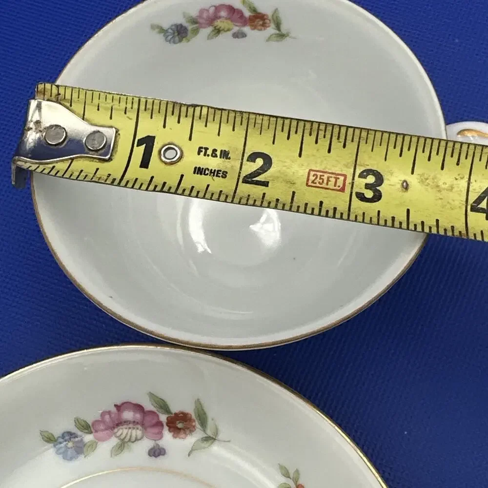 VTG Moriyama Teacup &‎ Saucer Floral Design Gold Trim Made in Occupied Japan